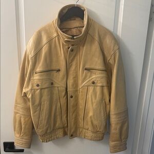 Vintage Wilson’s Leather Men's Tan Distressed Jacket